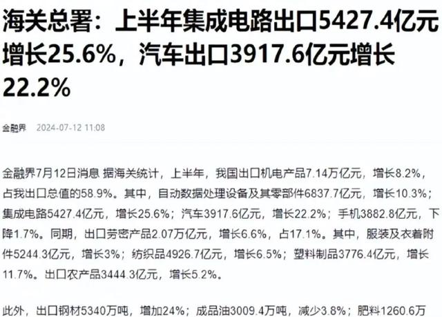 上半年中國(guó)芯片出口5427億，歐美繃不住了，美國(guó)封鎖技術(shù)失敗(圖3)